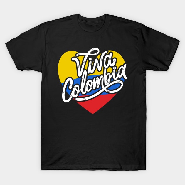 Viva Colombia - Corazón T-Shirt by verde